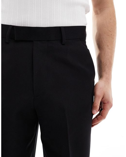 Pantaloni eleganti neri a fondo ampio di ASOS in Black da Uomo