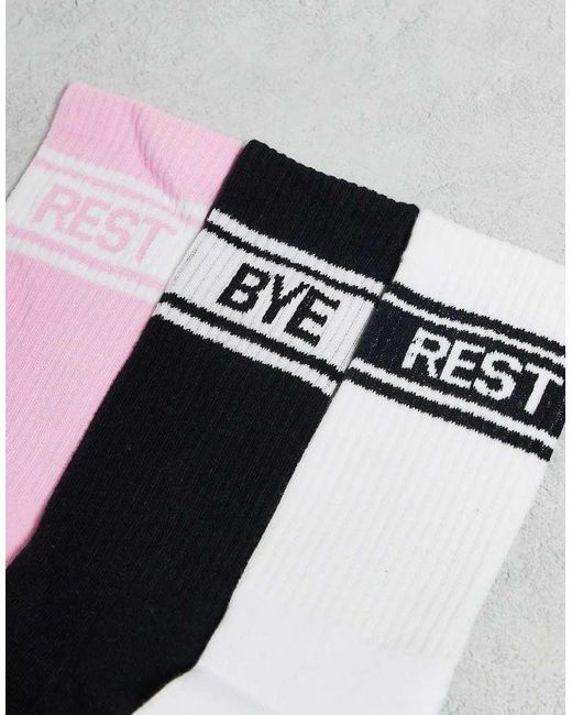 Brave Soul Set Van 3 Paar Sportsokken Met Logo in het Multicolor