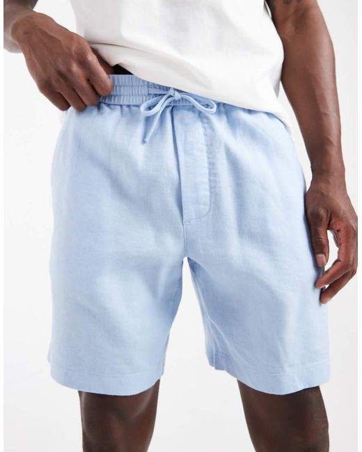 Tommy Hilfiger Blue Linen Shorts for men