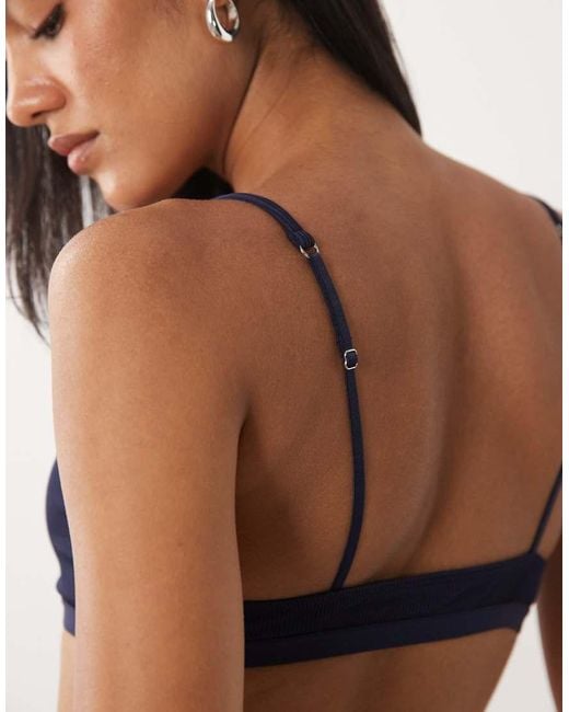 ASOS Blue Nora 2 Pack Ribbed Crop Bralette