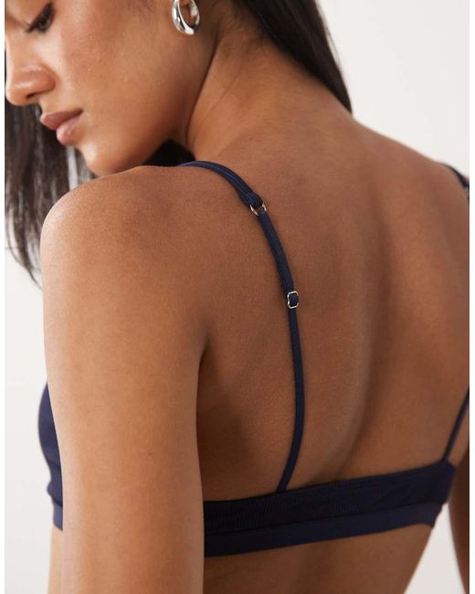 ASOS Blue Nora 2 Pack Ribbed Crop Bra