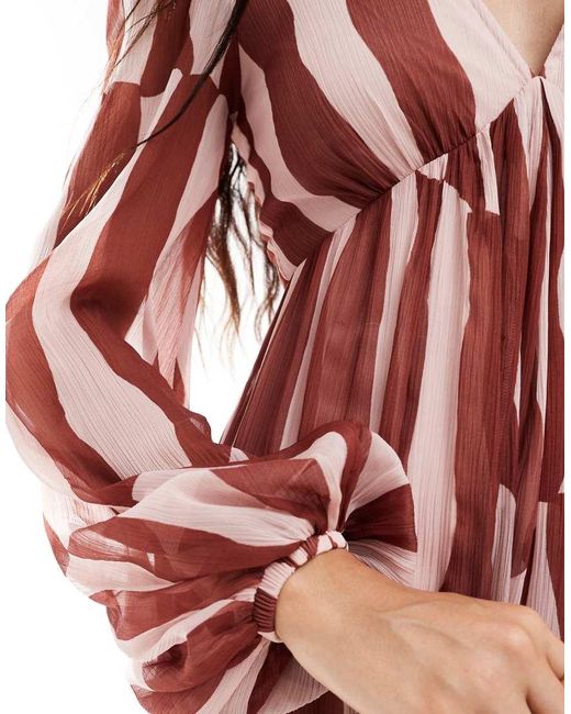 ASOS Long Sleeve V Neck Tiered Maxi Dress