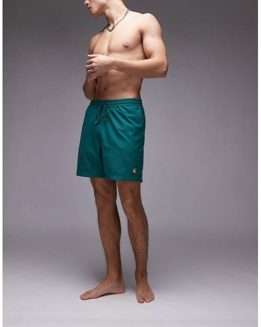 Carhartt Blue Chase Swim Trunks for men
