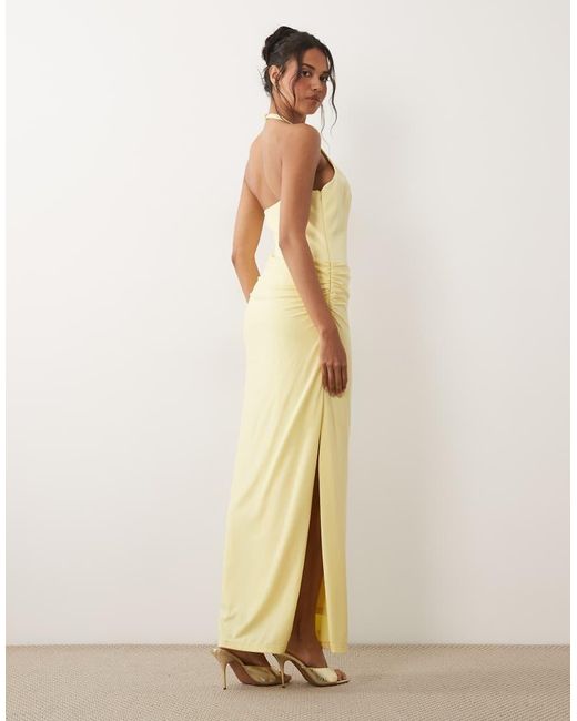 Forever New Natural Halter Neck Drape Waist Maxi Dress