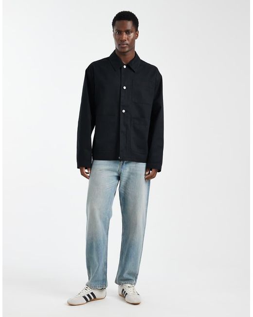 ASOS Blue Oversized Worker Jacket for men