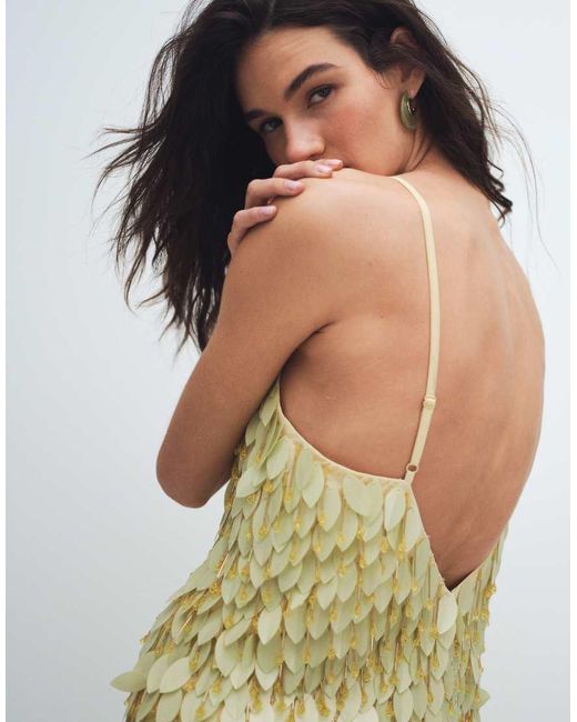 ASOS Yellow Embellished Mini Dress