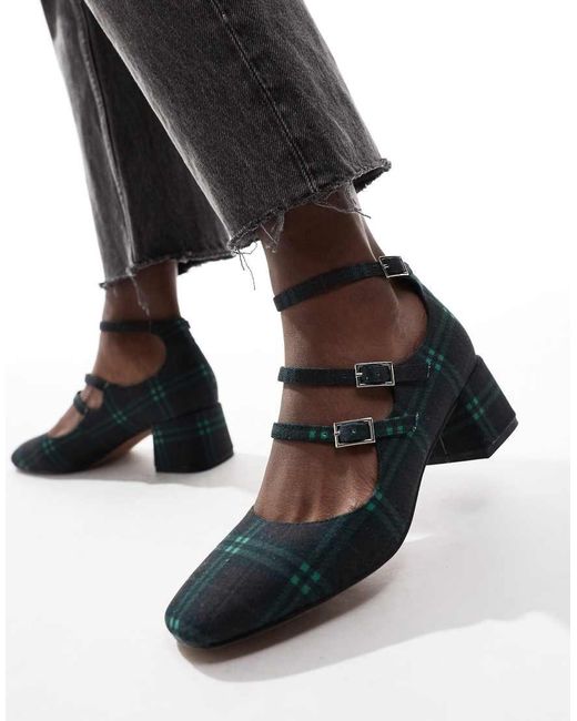 ASOS Black Socco Mid Heeled Mary Jane Shoes
