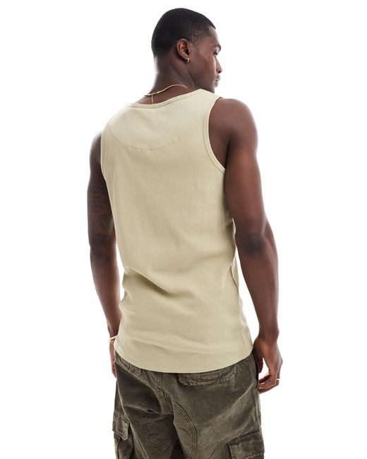 Brave Soul Natural Ribbed Classic Vest for men