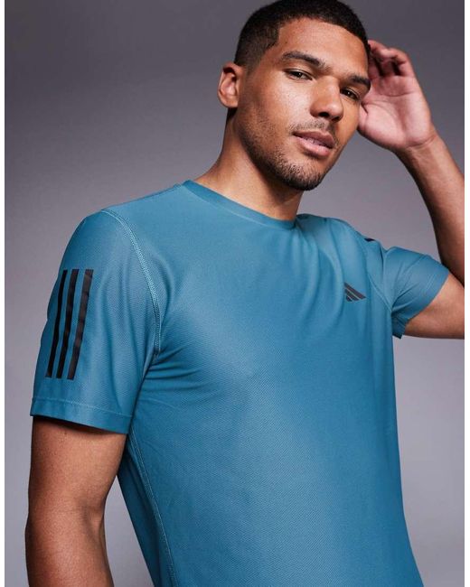 Adidas Originals Blue Adidas Running Own The Run T-shirt for men