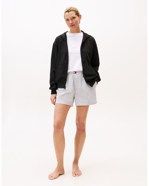 Tommy Hilfiger Gestreepte Geweven Pyjamashorts in het Black