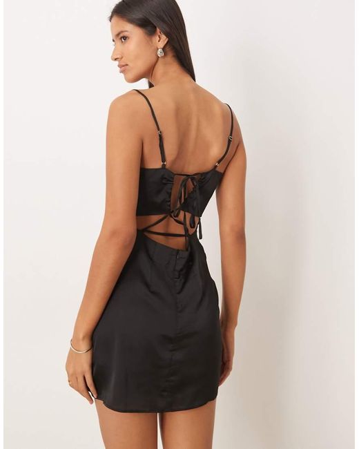 NARRATED Black Tie Back Mini Dress