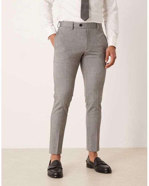 ASOS Gray Skinny Suit Trouser for men