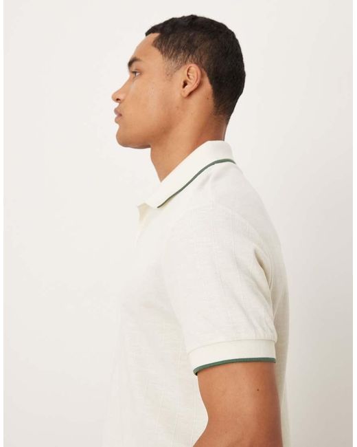ASOS White Polo With Tipping for men