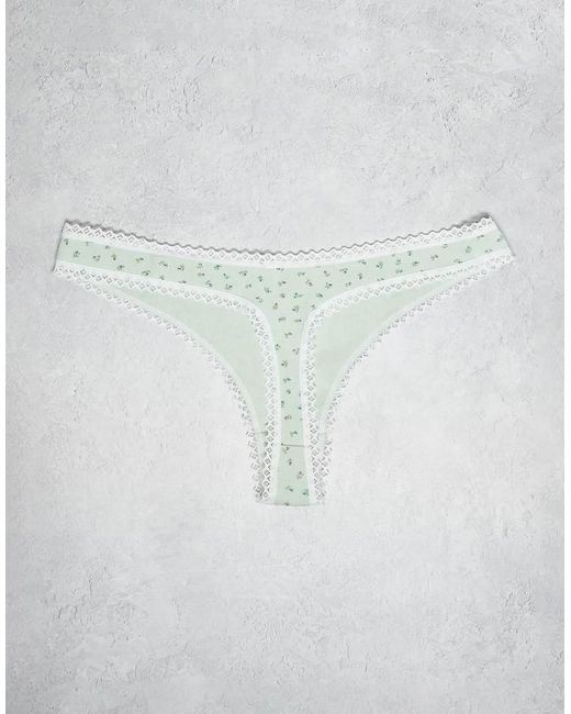 ASOS Gray 3 Pack Thong With Lace Trim