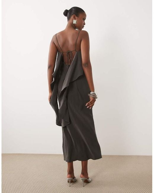 ASOS Natural Layered Cami Satin Maxi Dress