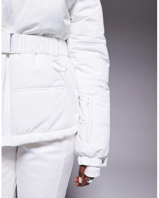 ASOS 4505 Ski & Snow White Asos 4505 Ski Icon Water Repellent Insulated Belted Ski Jacket