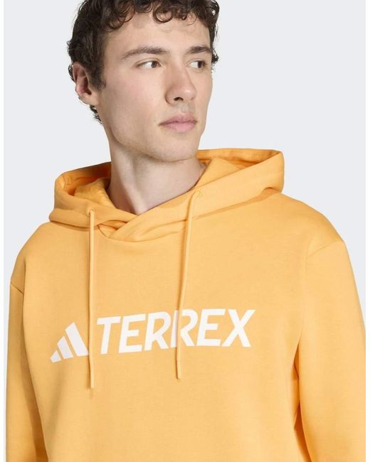 Adidas Originals Yellow Terrex Multi Large Logo Hoodie for men