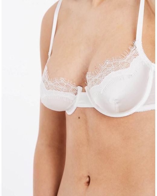 KAT THE LABEL Brown Sorrento Satin Lace Underwired Bra