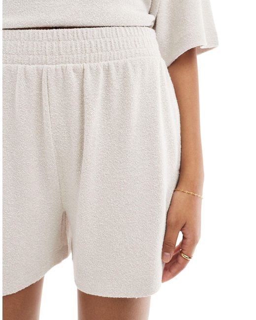 ASOS White Textured Knit Board Shorts