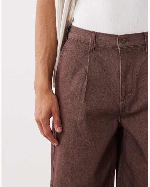 ASOS Natural Loose Denim Jorts for men