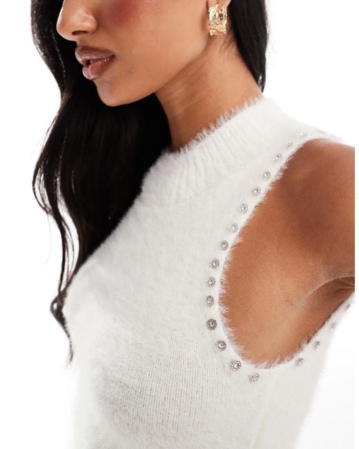The Frolic White – exklusives, ärmelloses strickoberteil
