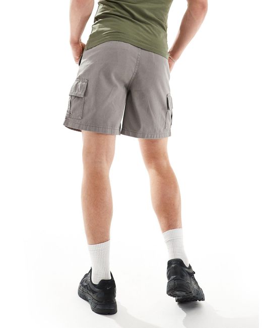 ASOS Gray Wide Fit Cargo Shorts for men