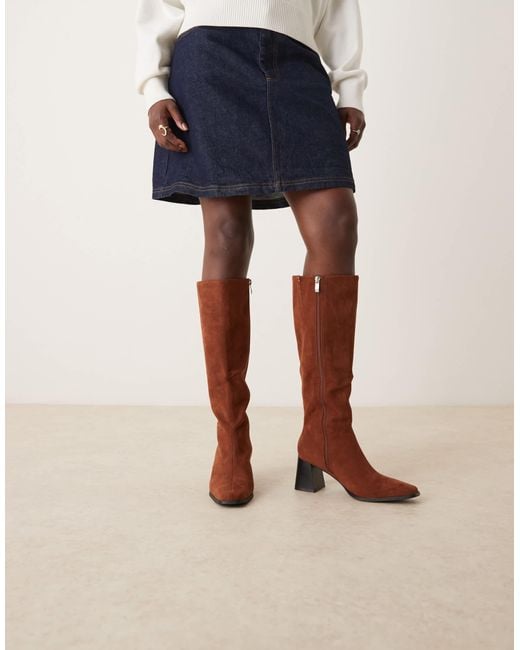 Raid Brown Ishbel Block Heeled Boots