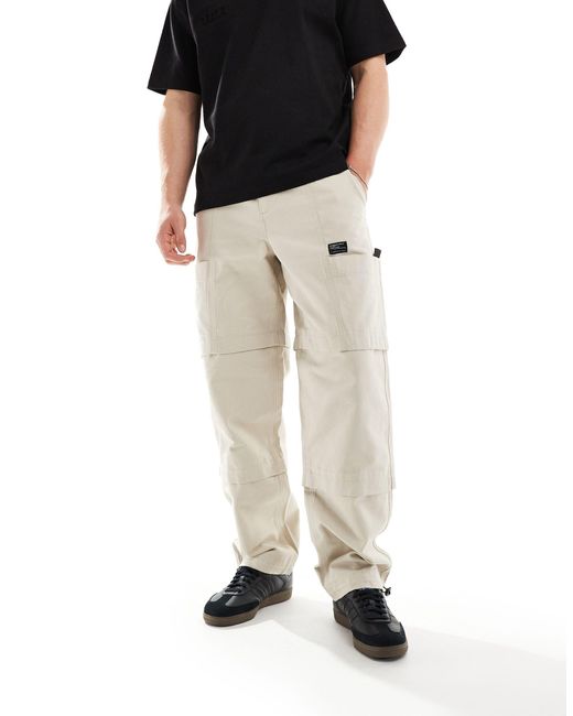 Pantalon cargo baggy à empiècements - taupe ASOS pour homme en coloris Black