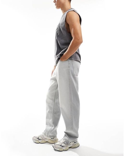 ASOS Gray Baggy Jeans for men