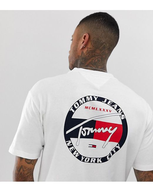 Tommy Hilfiger Exclusive To Asos Back Circle Signature Logo T-shirt in  White for Men | Lyst UK