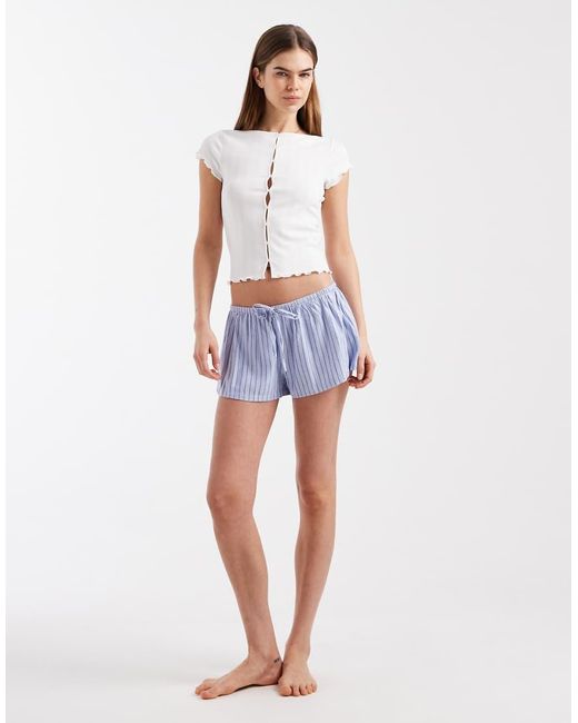 Cotton On White Flannel Girlfriend Shorts