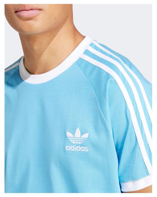 Adidas Originals Blue 3 Stripes T-shirt for men