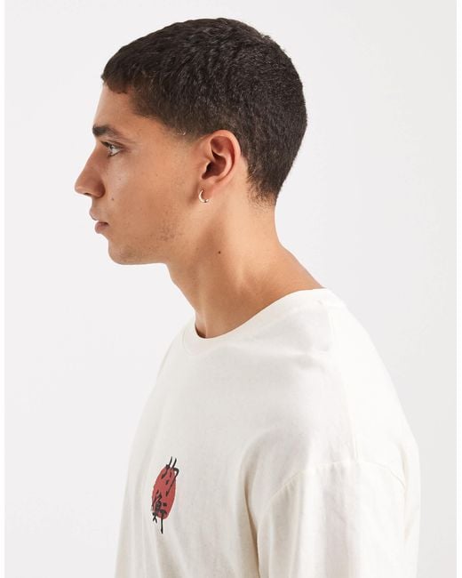 Jack & Jones White Oversized T-shirt With Japanese Carp Backprint for men