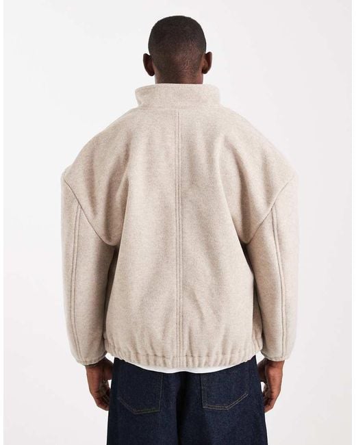 ASOS Natural Wool Look Track Jacket for men