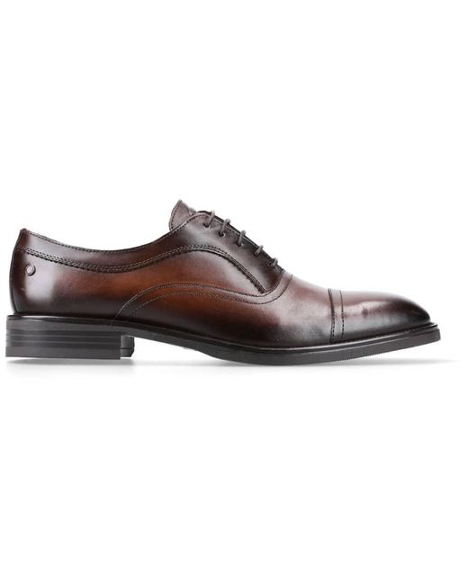 Base London Brown Lapel Toe Cap Shoe for men
