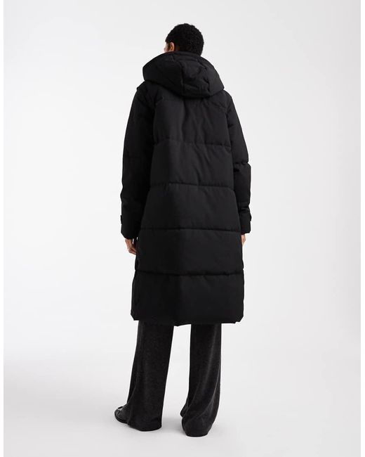 Vero Moda Black 2 In 1 Longline Puffer Coat With Removeable Sleeves In
