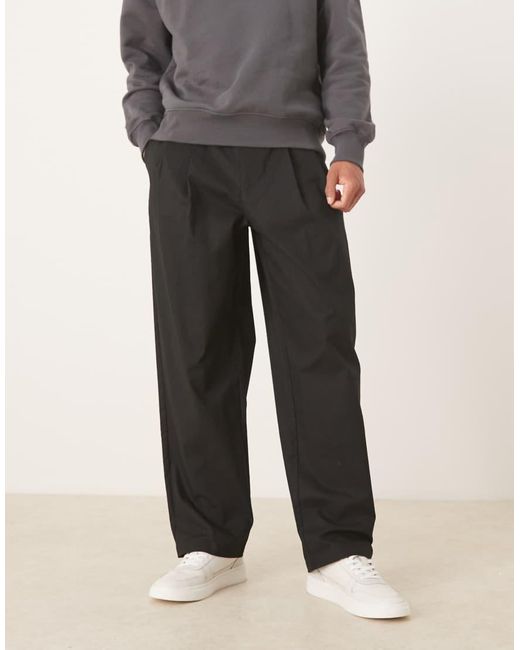 ASOS Gray Loose Straight Trousers for men