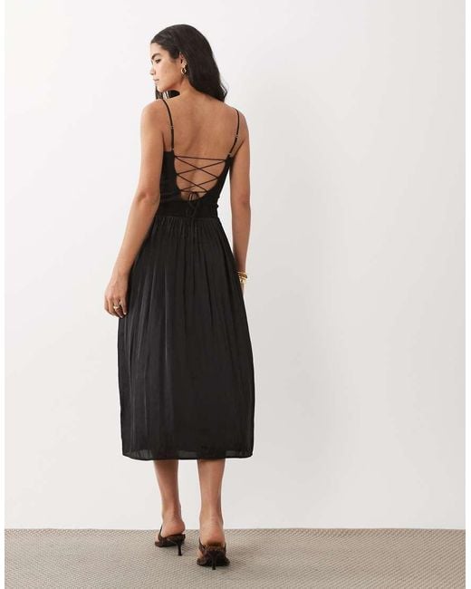 Mango Black Strappy Drop Waist Maxi Dress