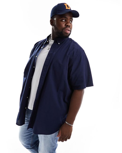 Big & tall - icon - camicia a maniche corte di Polo Ralph Lauren in Blue da Uomo