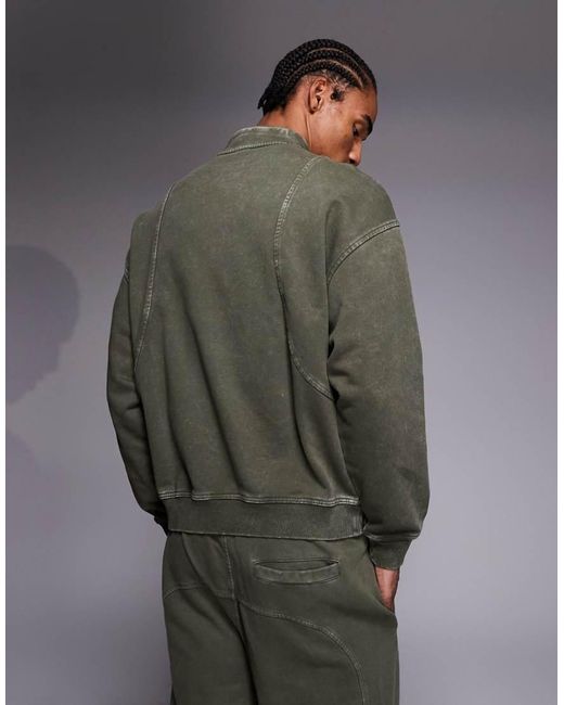 HUGO Gray Nebuzip Tonal Logo Loose Fit Half Zip Co-ord Sweatshirt for men