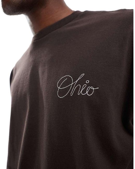 ASOS Oversized T-Shirt Met Borduurwerk in het Black voor heren