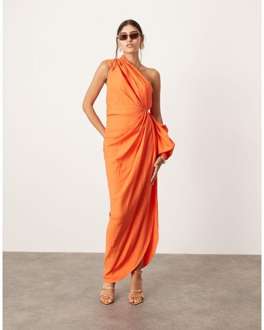 ASOS Orange Ultimate Drape Maxi Dress