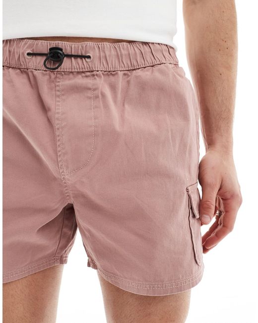 Pantalones cortos cargo s ASOS de hombre de color Pink