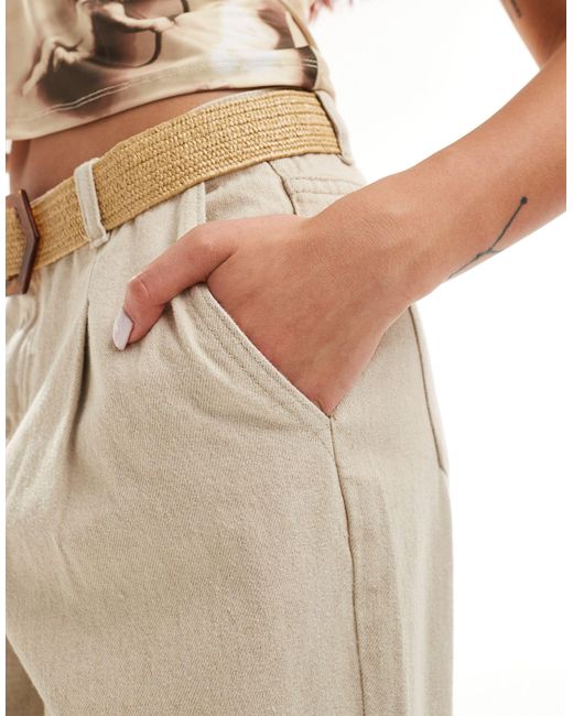 Urban Revivo Natural Relaxed Wide Leg Trousers