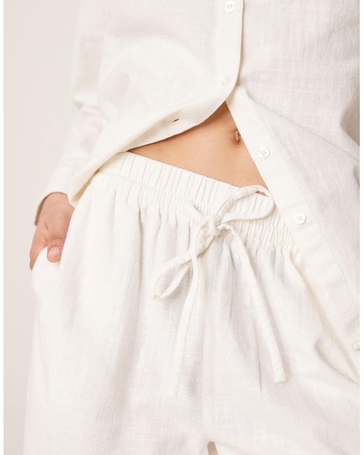 ASOS Natural Linen Look Pull On Trousers Co-ord