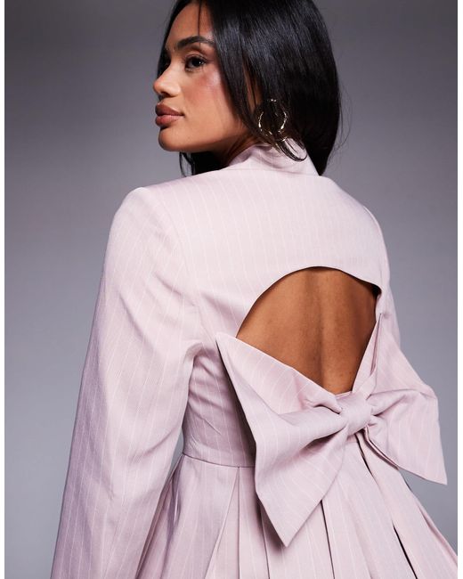 ASOS Purple Tailored Blazer Dress With Bow Back
