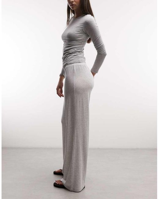 Weekday Gray Slouchy Jersey Trousers