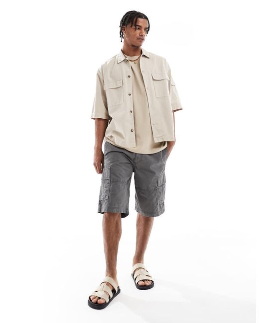 Pantaloncini Cargo Larghi Grigi di Jack & Jones in Natural da Uomo