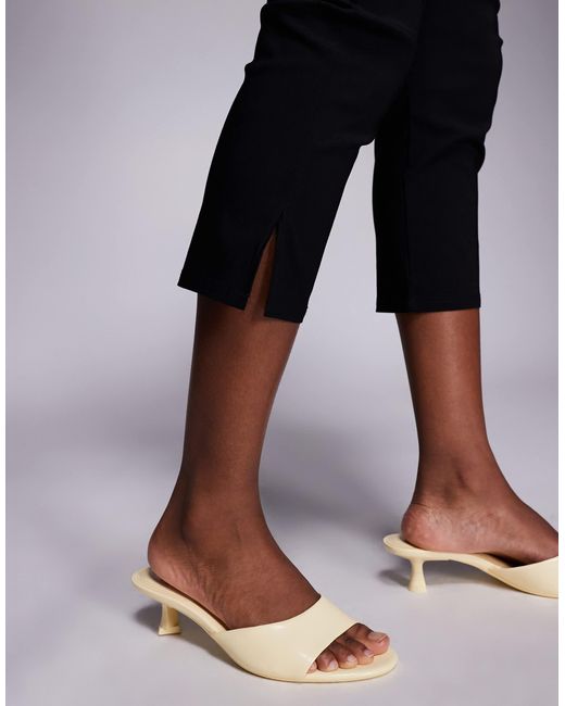 ASOS Black Bengaline Longline Capri Trousers With Split Hem