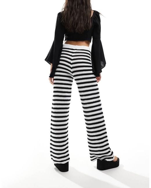 ASOS White Knitted Crochet Trouser